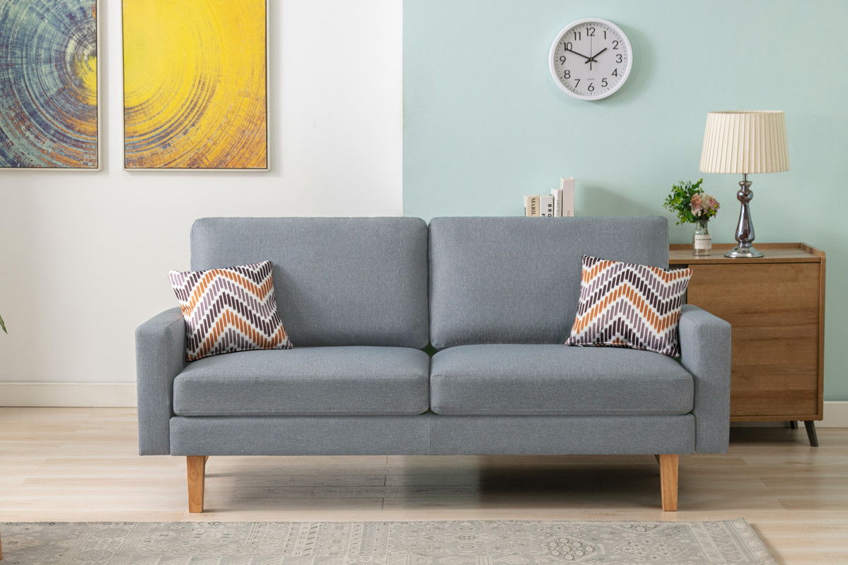 Bahamas - Sofa And 2 Chairs With 2 Throw Pillows - Gray