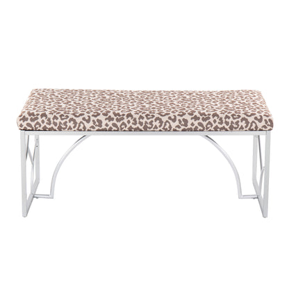 Constellation - Contemporary Bench - Silver / Beige Leopard