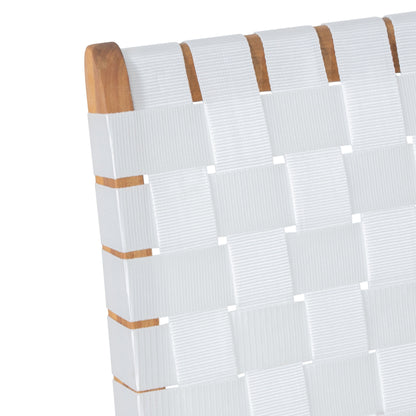 Outdoor And Rope Weave 3 Piece Chat Set - White / Teak