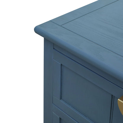 2 Drawer Side Table, American Style, End Table, Suitable For Bedroom - Blue