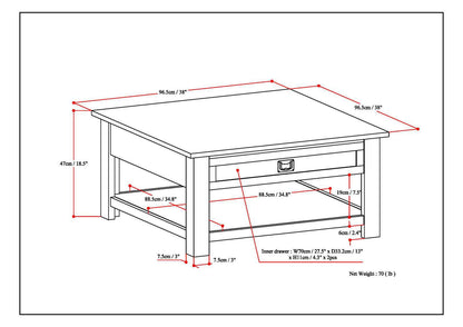 Monroe - Square Coffee Table - Farmhouse Gray