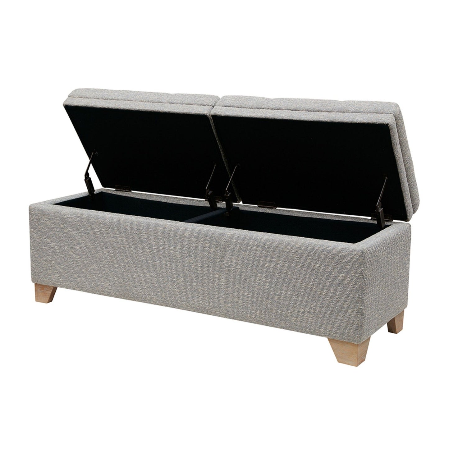Soft Close Storage Bench Hued Solid Wood - Gray Multi