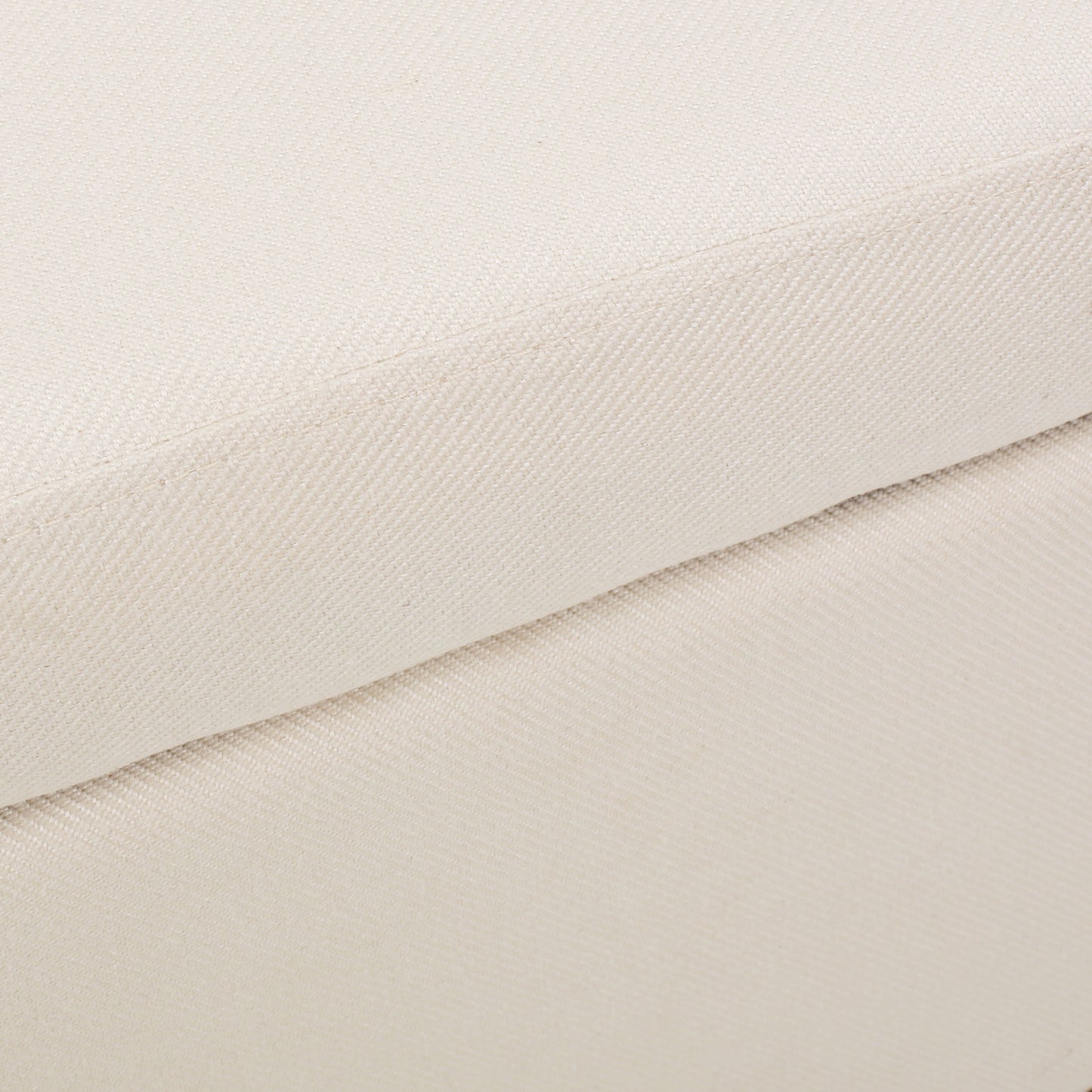 Upholstered Storage Ottoman With Nailhead Trim - Beige