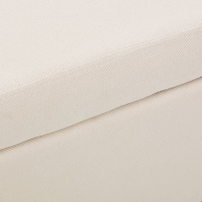 Upholstered Storage Ottoman With Nailhead Trim - Beige