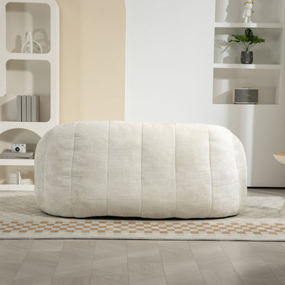 High Back Bean Bag Sofa Couch For Adults And Kids, Comfortable Lounger, Indoor & Outdoor Use - White