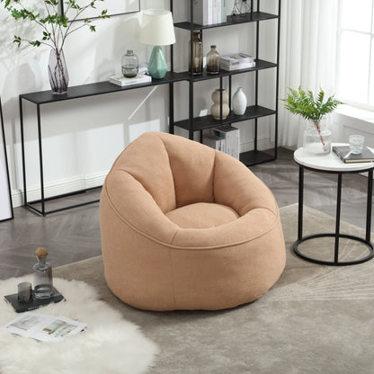 Bedding Bean Bag Sofa Chair High Pressure Foam Bean Bag Chair Adult Material With Padded Foam Padding Compressed Bean Bag With Footrest - Tan
