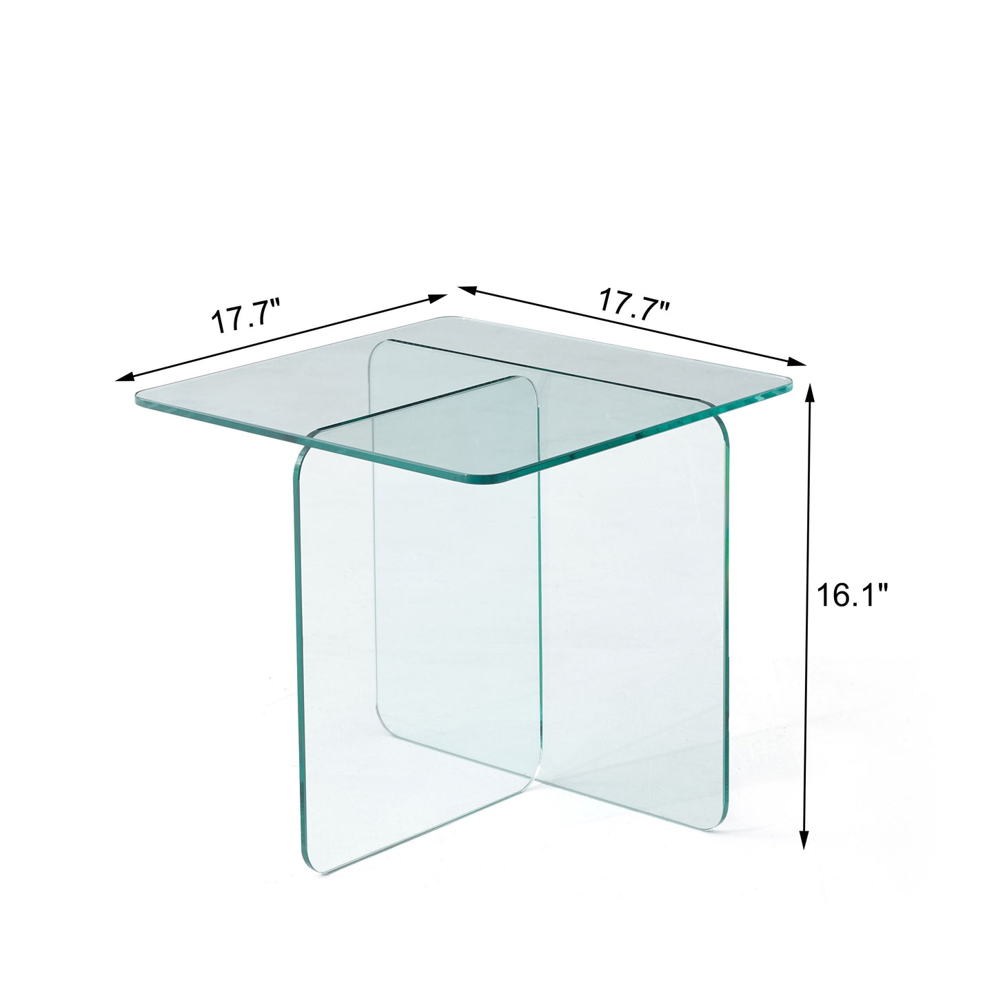 Modern Tempered Clear Glass Sidetable Small Tea Stand - Transparent Glass