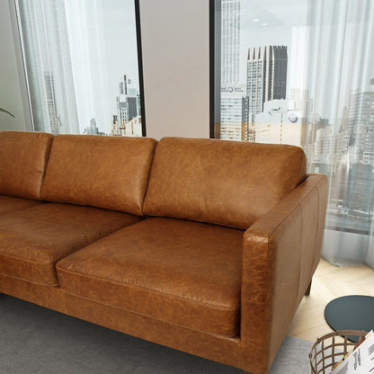Juno - Sectional Left Waxy Sofa - Cognac