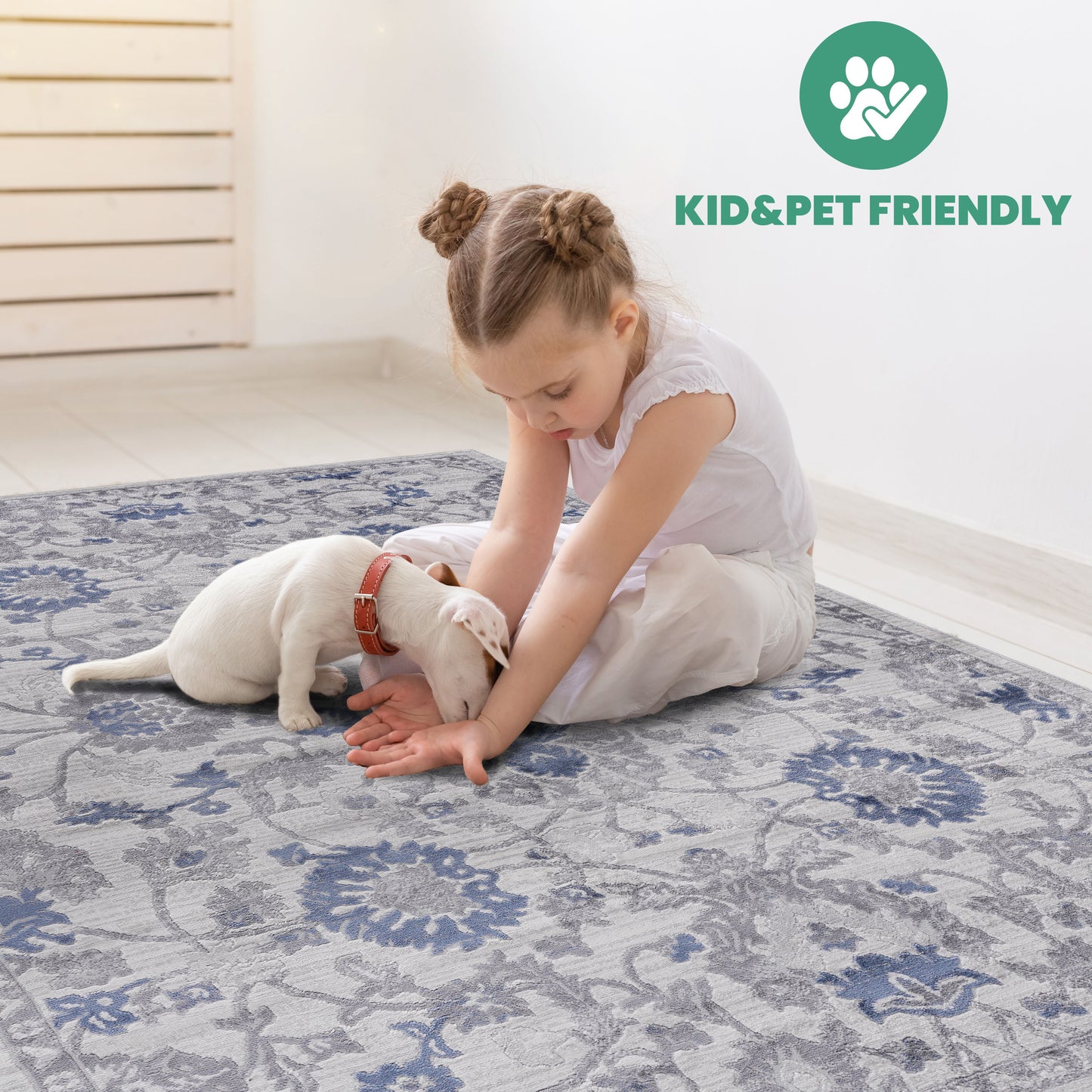 Marfi - 5' X 7' Abstract Area Rug - Silver / Blue