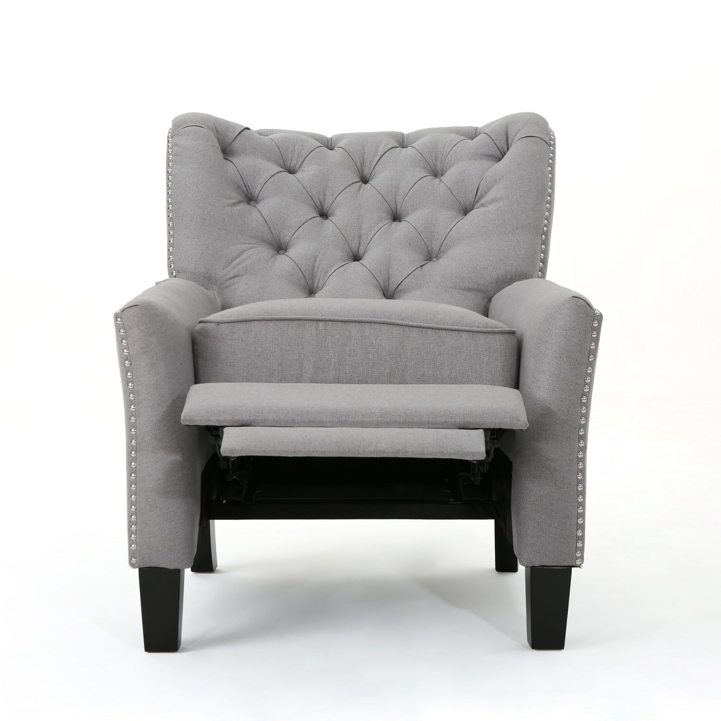 Modern Push Back Recliner - Light Gray
