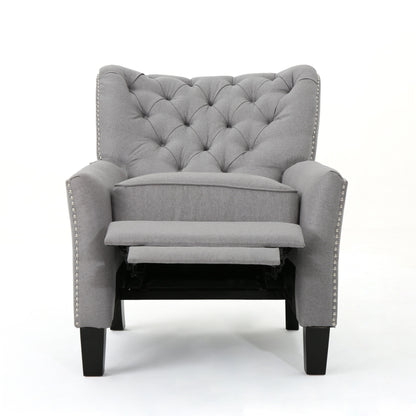 Modern Push Back Recliner - Light Gray
