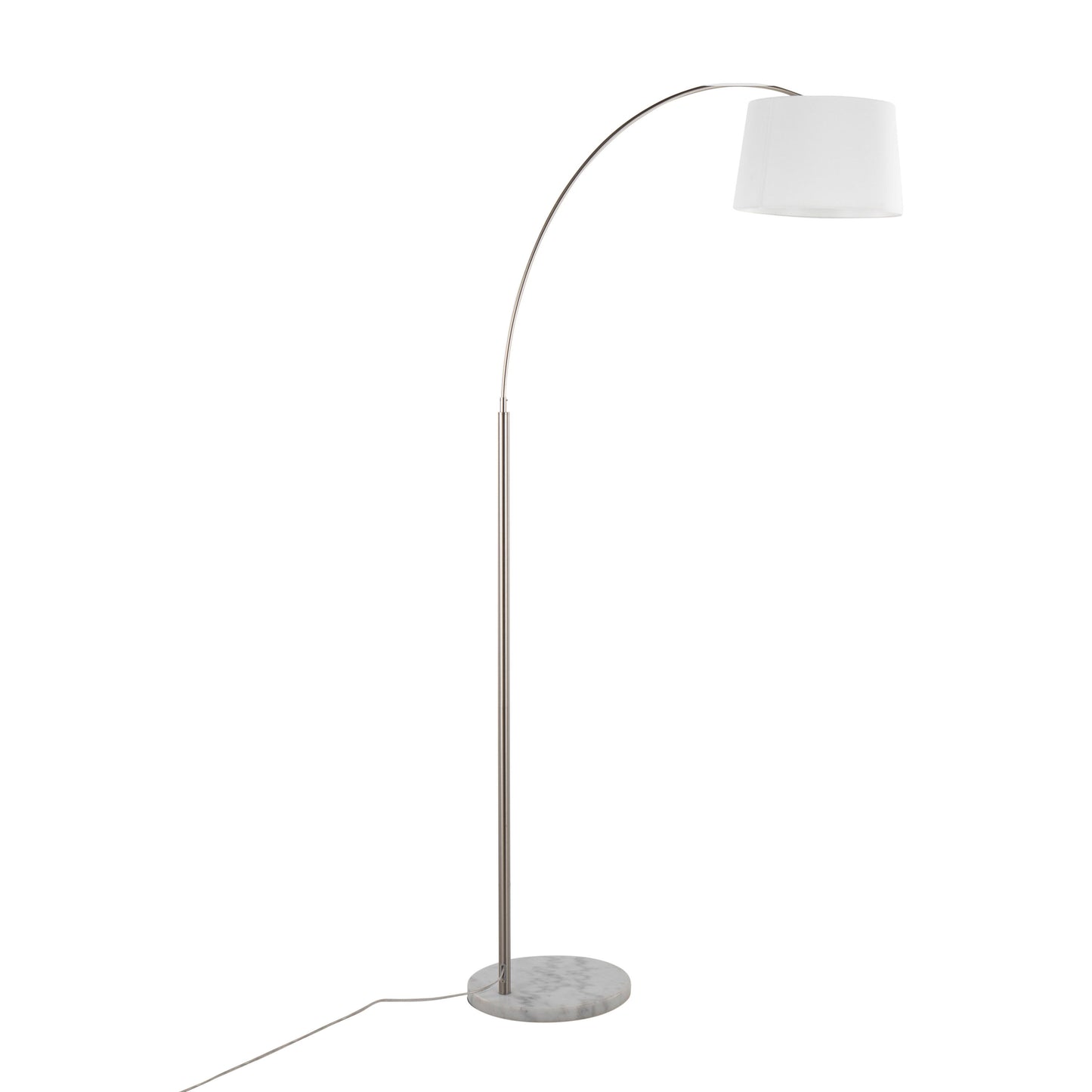March - Contemporary Floor Lamp - Nickel / White