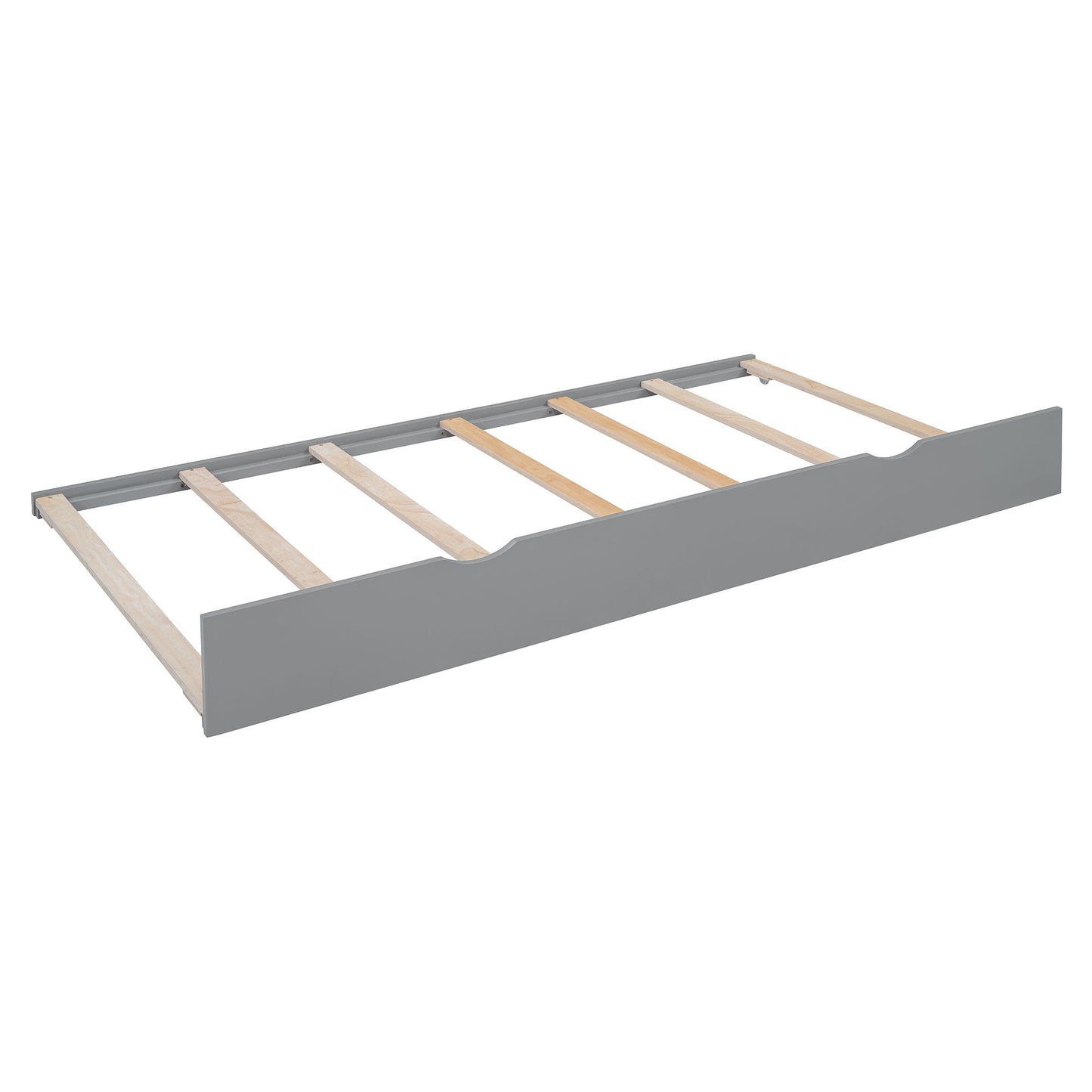 Twin Size Wooden Daybed With Twin Size Trundle, And All In One Cabinet And Shelf - Gray