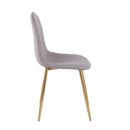 Pebble - Contemporary Chair (Set of 2) - Gold / Light Gray