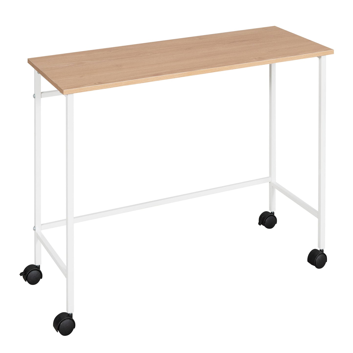 Twin Size Loft Bed With Desk And Shelves - White