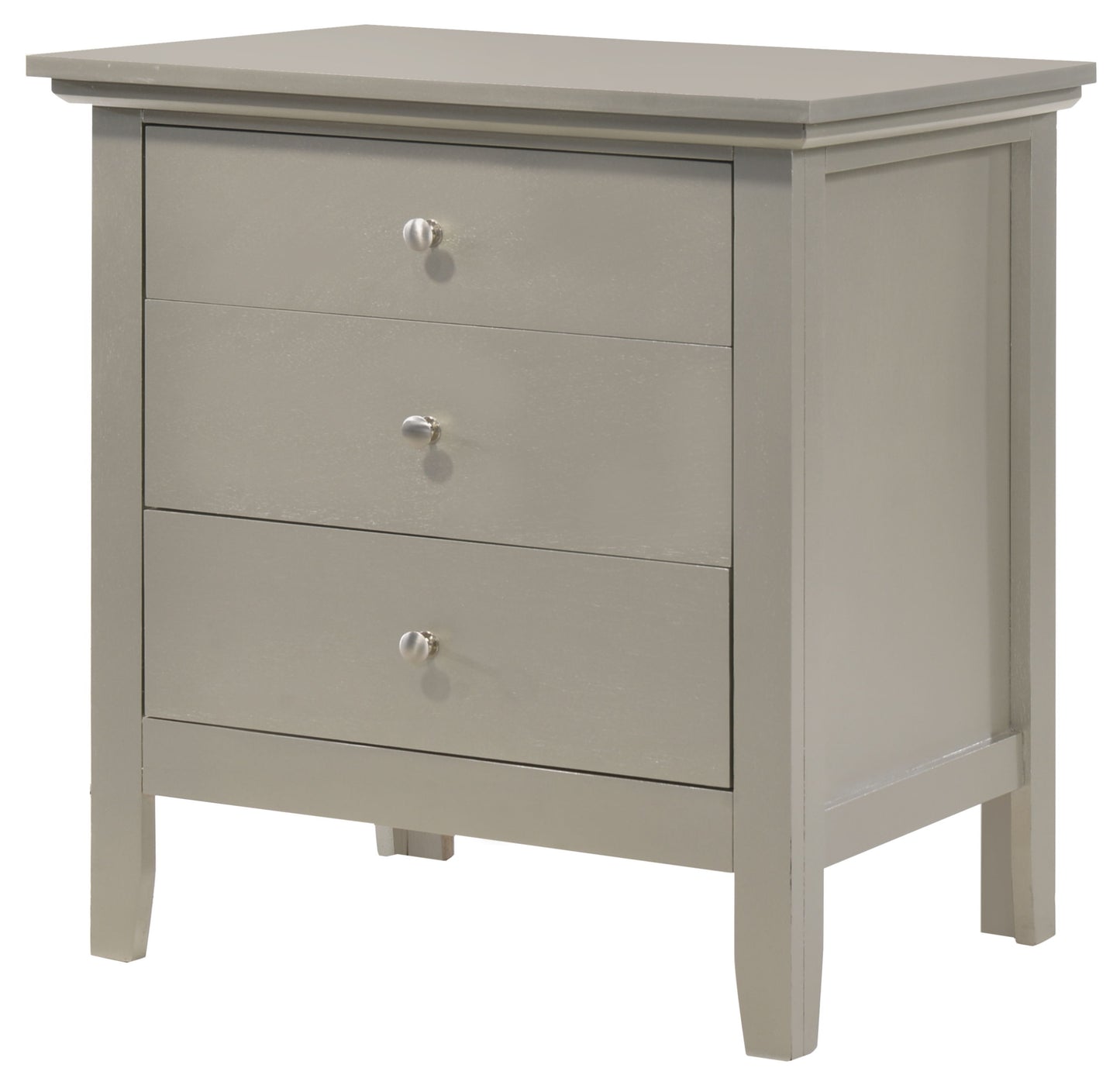 3 Drawer Nightstand - Silver Champagne