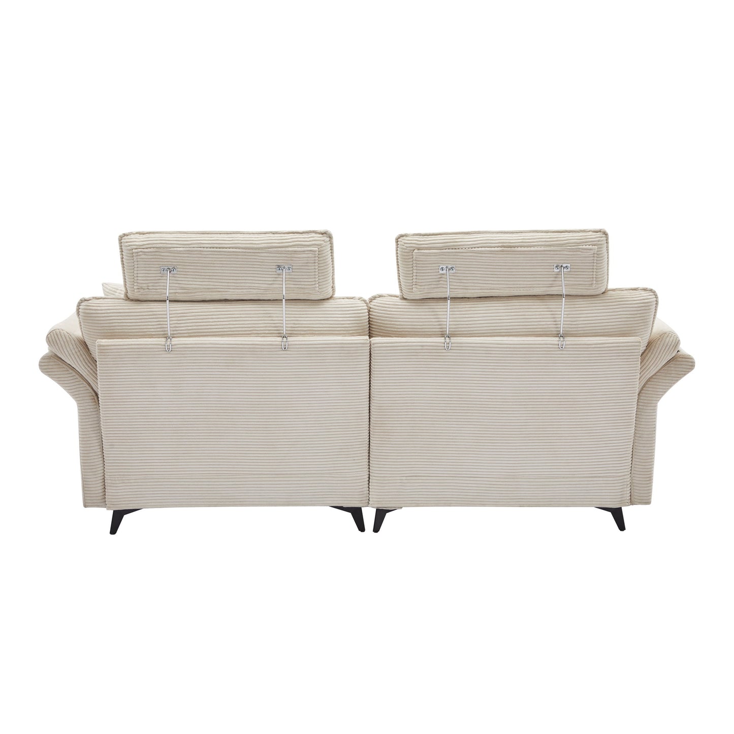 Modern Corduroy, Loveseat Sofa, Deep Seat Sectional Sofa With Ottomans Comfortable Cloud Sofa For Living Room, Apartment, Office, Couch - Beige