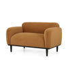 Sway - Upholstered Loveseat With Wood Legs And Round Arms - Yellow