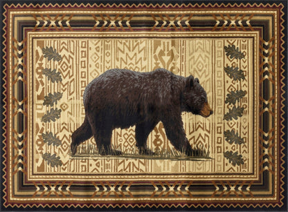 Nature's Nest - 7'10" X 10'3" Lodge Area Rug - Black
