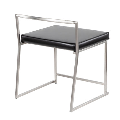 Fuji - Contemporary Stackable Dining Chair (Set of 2) - Black