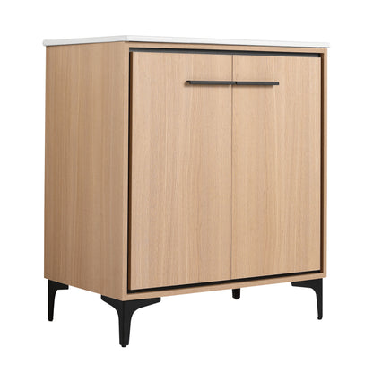 30" Bathroom Vanity Base With Basin And Storage Cabinet - Oak