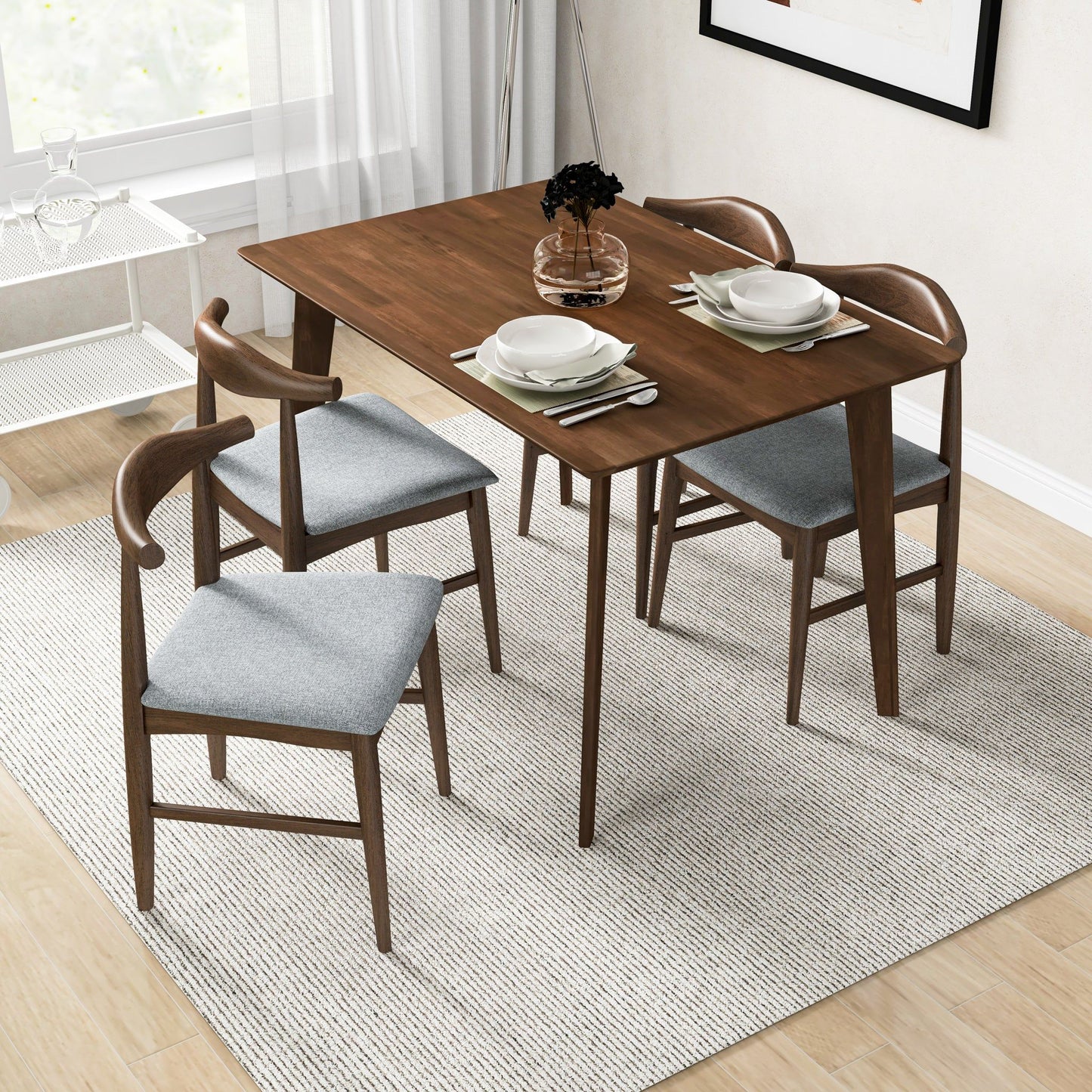 Levi - Modern Rectangular Dining Kitchen Table - Brown
