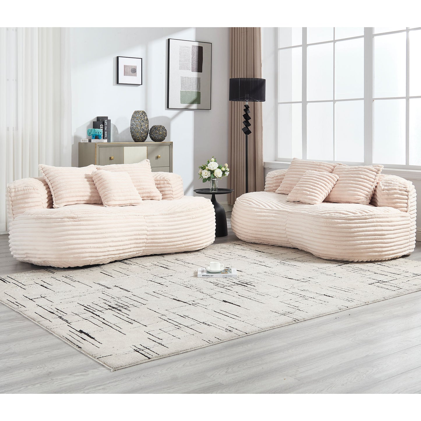 Bean Bag Sofa Lazy Sofa Comfort Lounger High Back Chair For Adults And Kids, Indoor & Outdoor - Beige