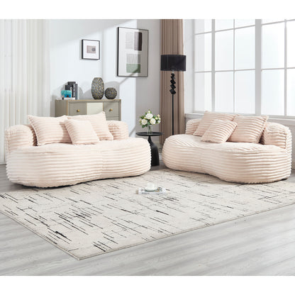 Bean Bag Sofa Lazy Sofa Comfort Lounger High Back Chair For Adults And Kids, Indoor & Outdoor - Beige