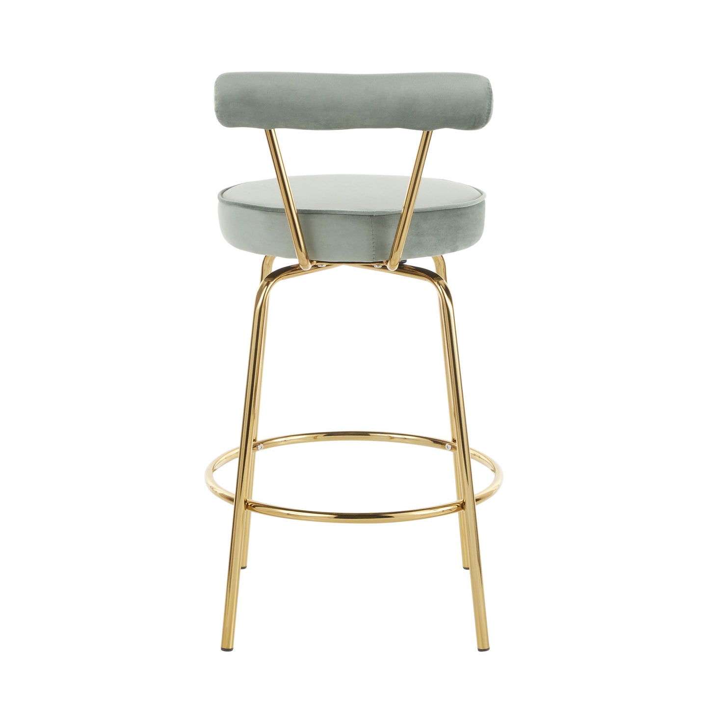 Rhonda - Glam Counter Stool (Set of 2) - Gold / Sage Green