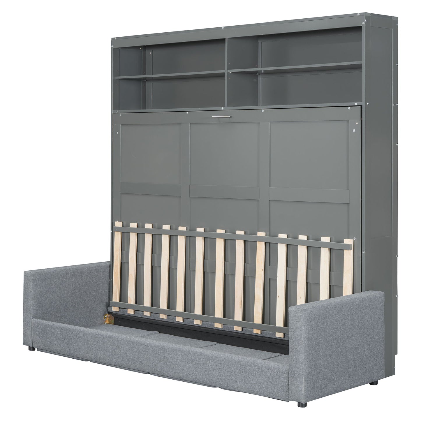 Queen Size Murphy Wall Bed With Sofa - Gray