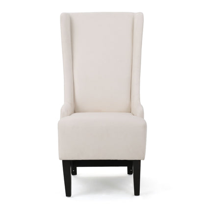 Alight - Upholstered Dining Chair With High Back And Birch Wood Legs - Beige