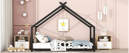 Twin Size House Bed - Black