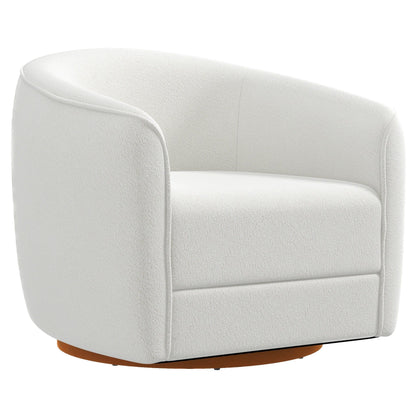 Elise - Mid-Century Modern Swivel Chair - White