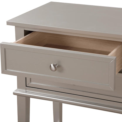 Vibrant Contemporary Nightstand - Silver Champagne