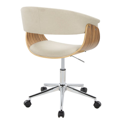 Vintage Mod - Mid-Century Modern Office Chair - Chrome / Zebra / Cream