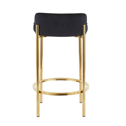 Chloe - Contemporary Counter Stool (Set of 2) - Gold / Black