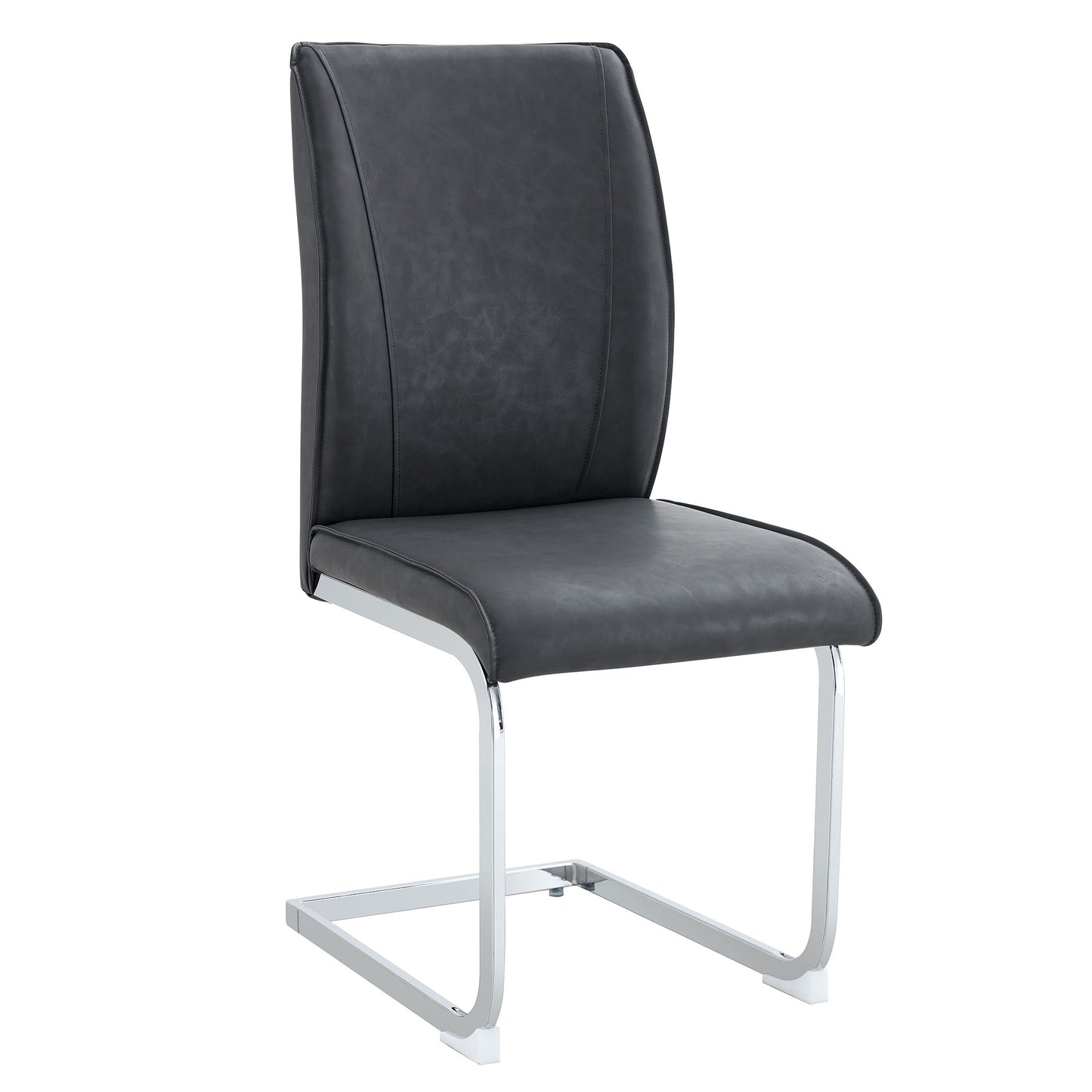 Luxury Simple Arch Chair Set Of 4 High Resilience Dining Chair - Dark Gray / Silver