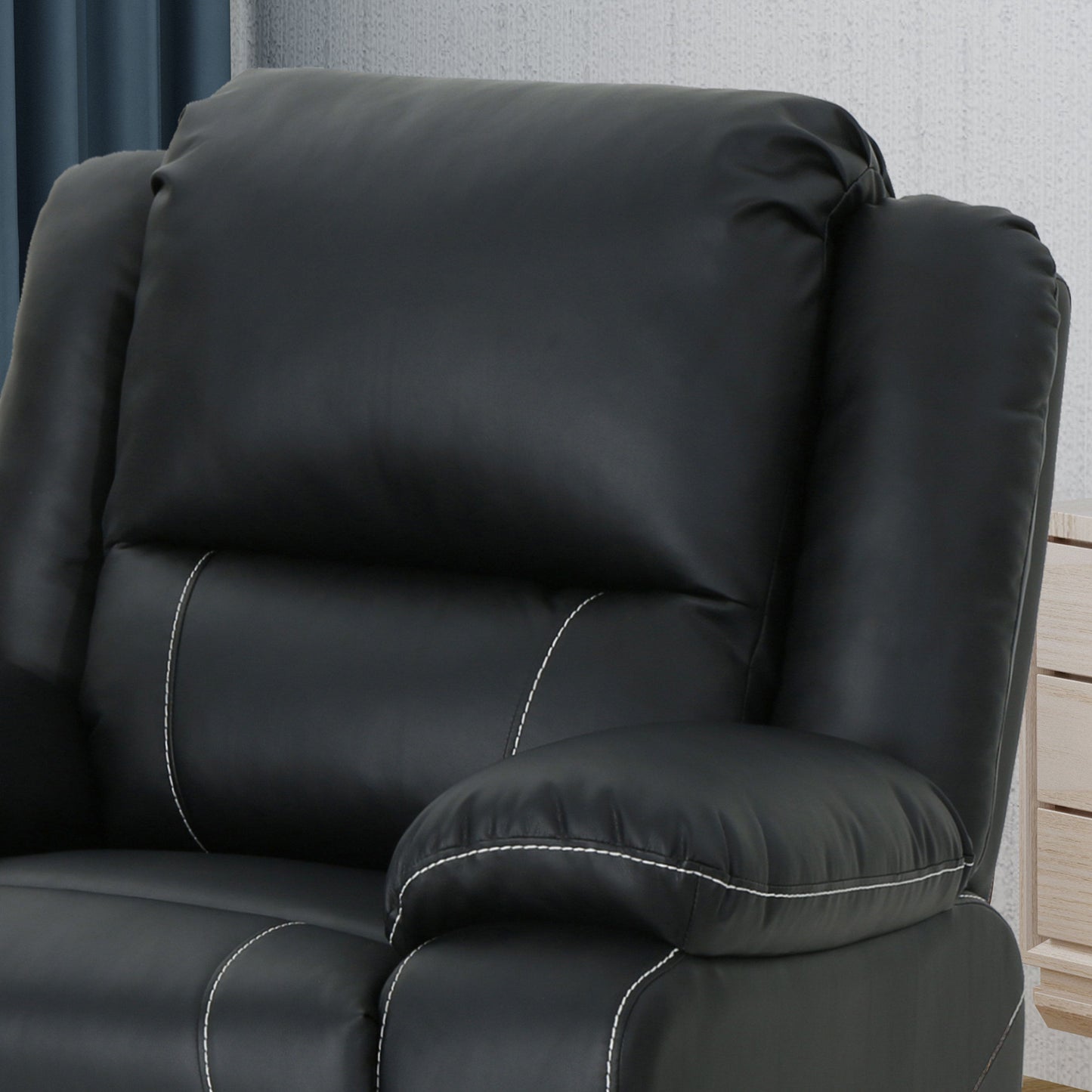 Wide Manual Swivel Standard Recliner - Black