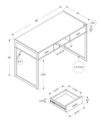 Computer Desk For Home Office, Laptop, Storage Drawers, Contemporary - Taupe