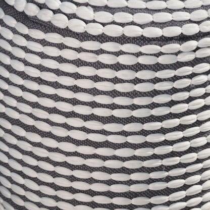 River - Handcrafted Water Resistant Cylindrical Pouf - White