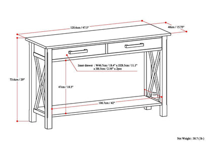Kitchener - Console Sofa Table - Hickory Brown
