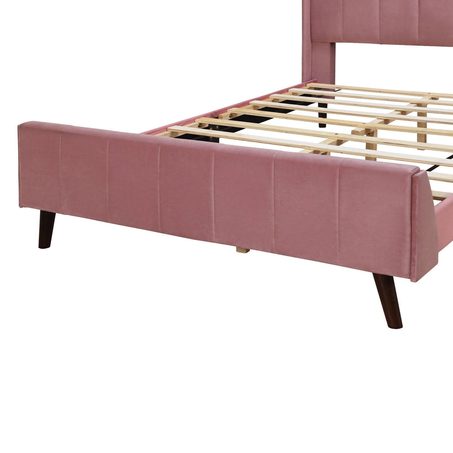 Full Size Upholstered Platform Bed - Pink