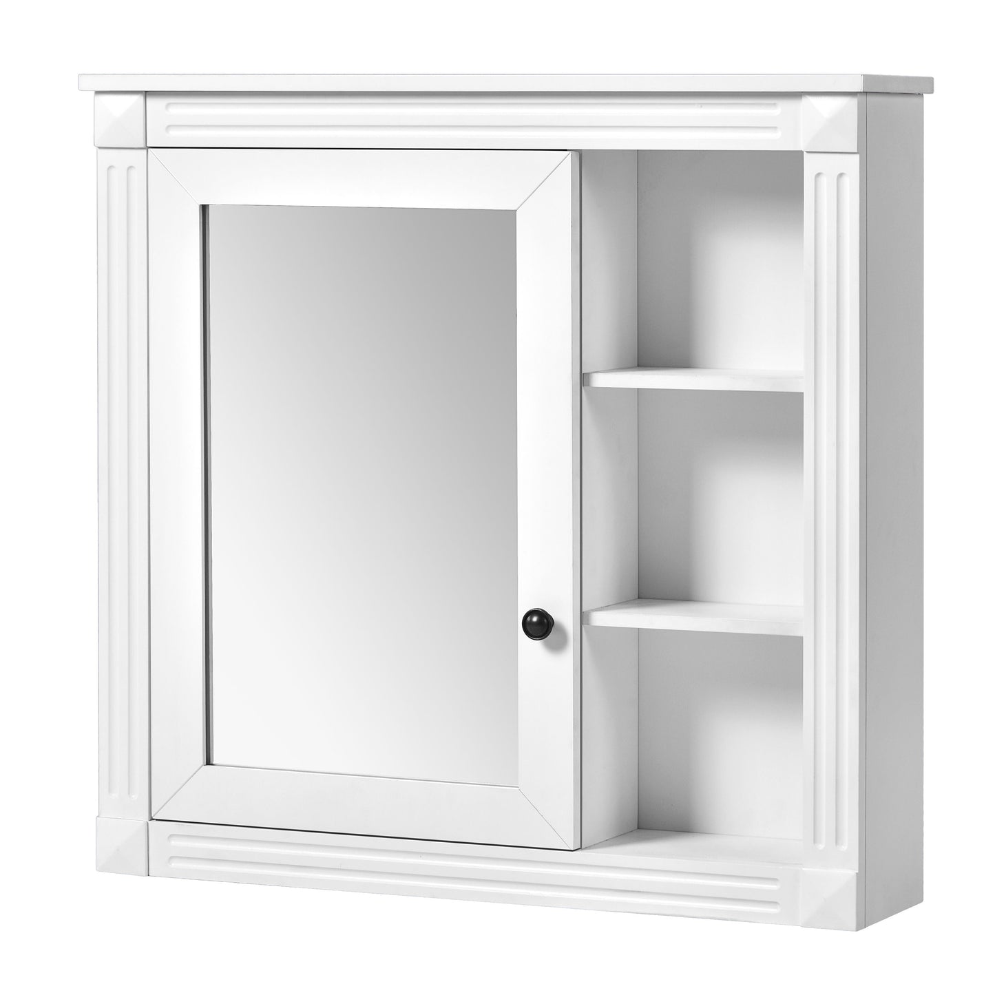 Bathroom Medicine Cabinet With Mirror, Wall Mounted Mirror Cabinet With Storage Organizer, Over The Toilet Storage White Storage Cabinet For Bathroom - White
