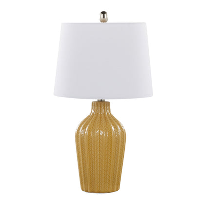Rockwell - Contemporary Table Lamp (Set of 2) - Glossy Misted Yellow / Polished Nickel / White