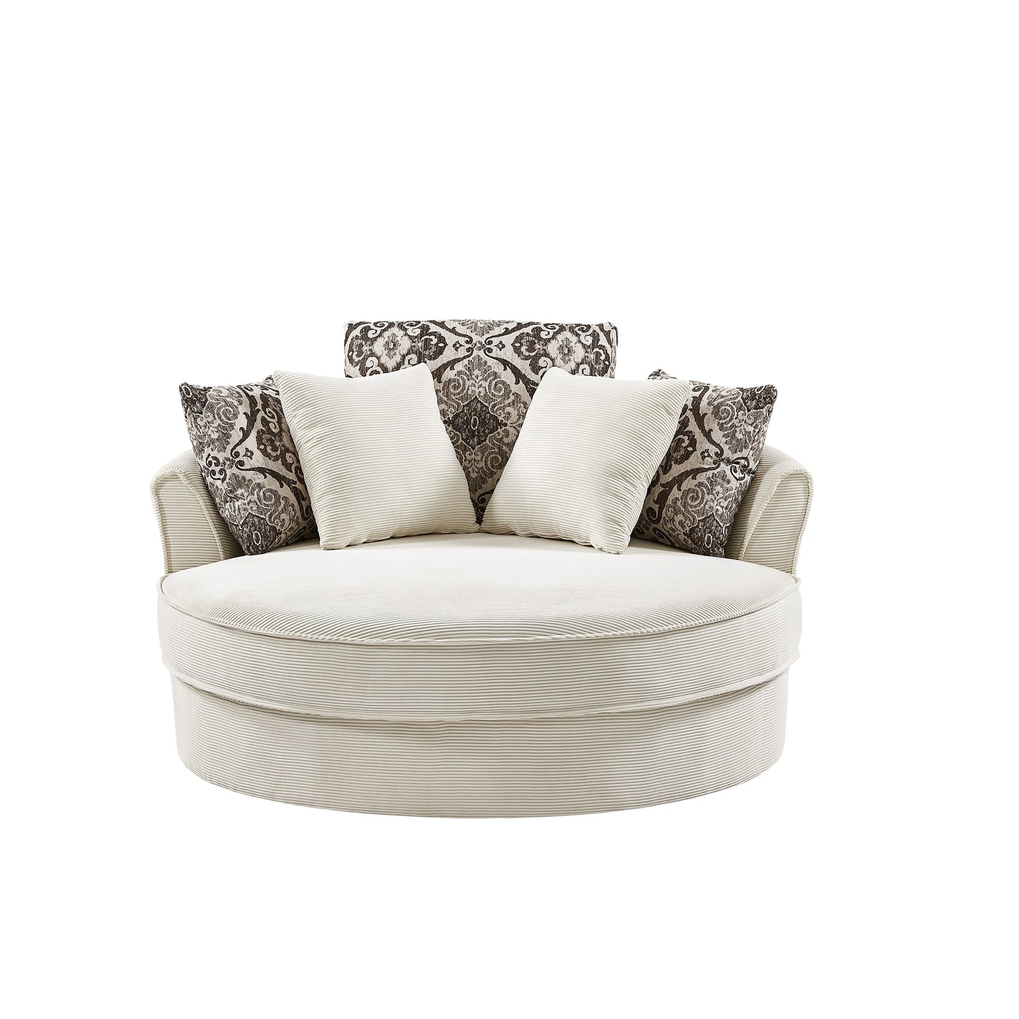 Swivel Accent Barrel Chair With 5 Movable Pillow 360 Degree Swivel Round Sofa Chair For Living Room, Bedroom, Hotel - Beige