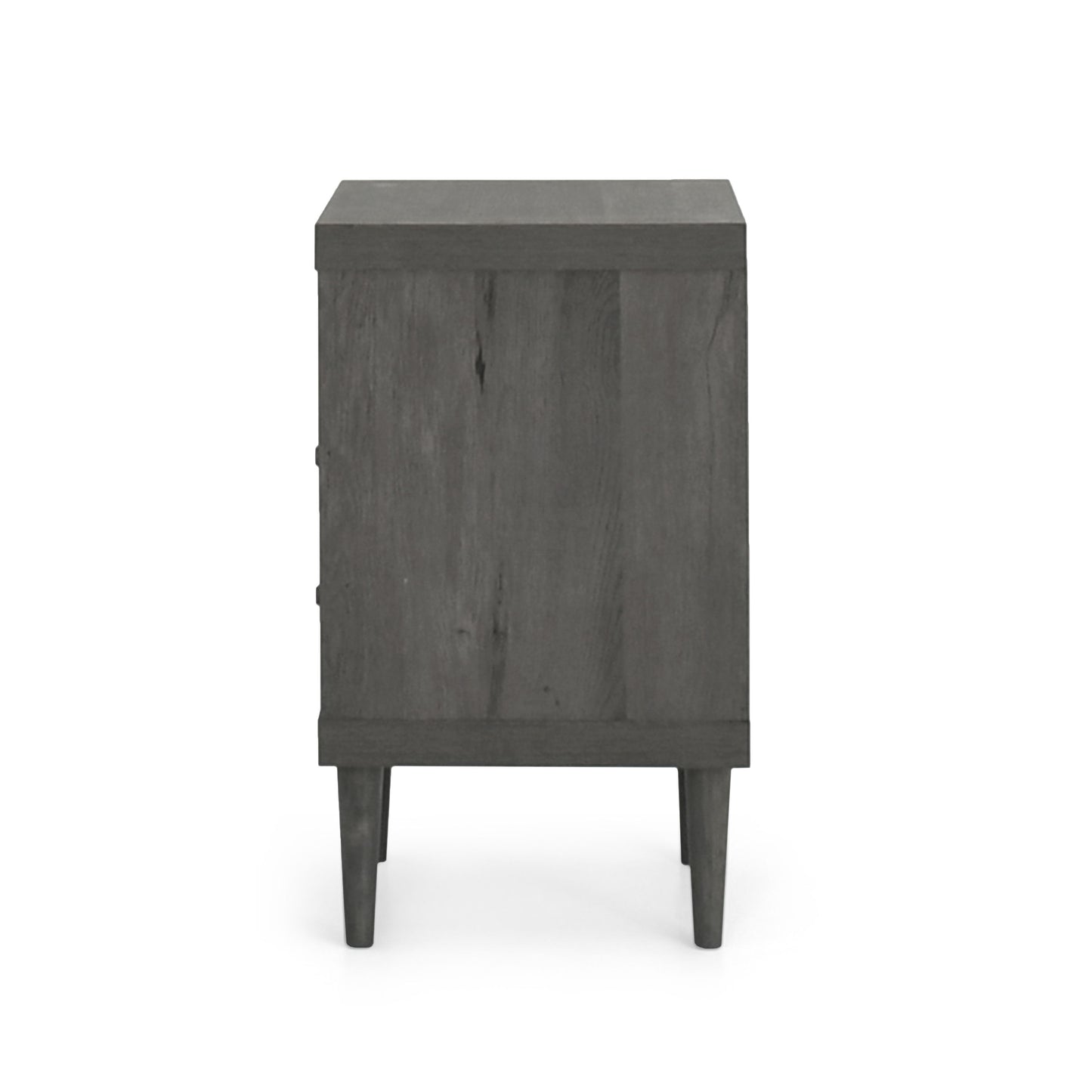 Nystrom - Mid Century Modern 2 Drawer Nightstand - Gray