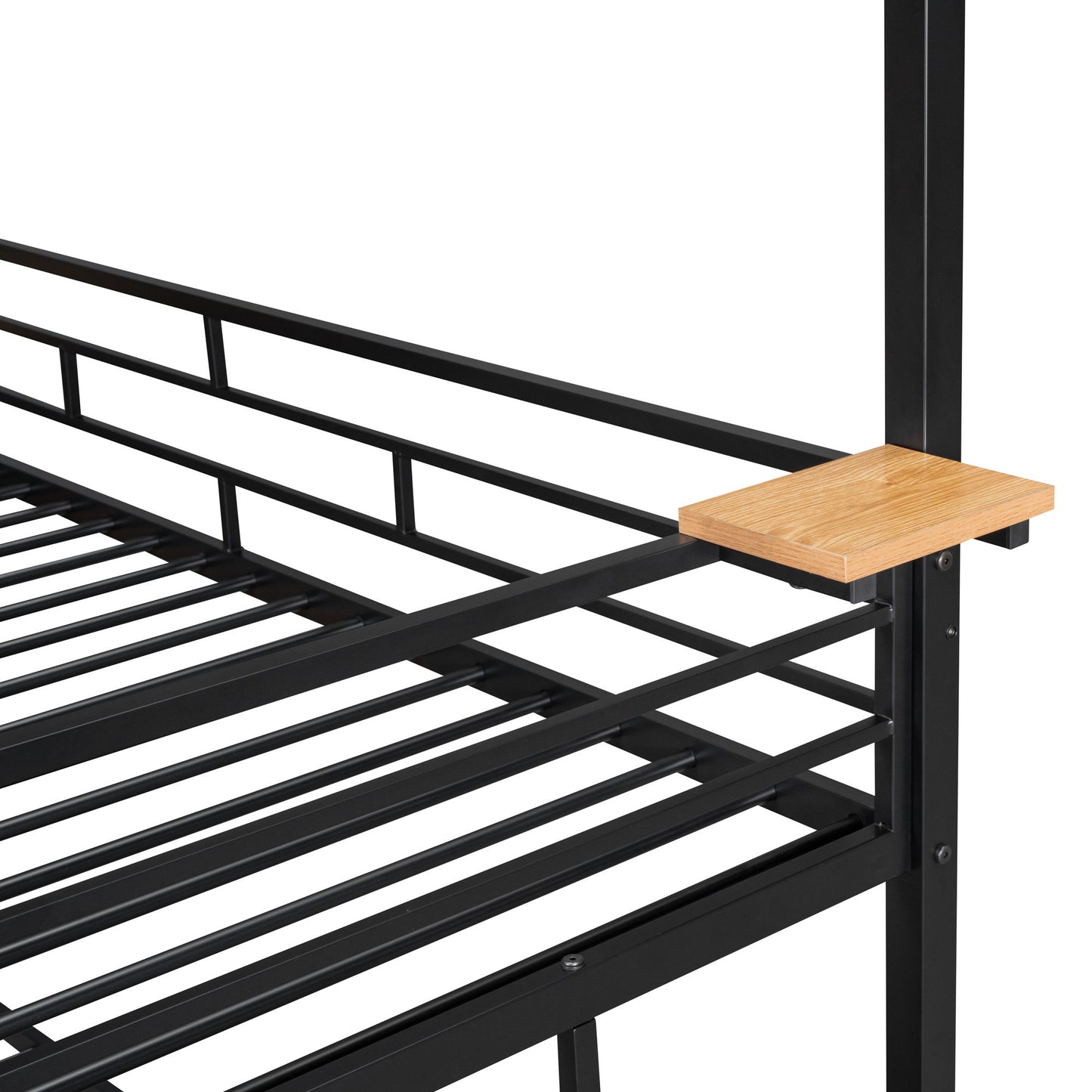 Twin Over Twin Bunk Bed, Housebed With Slide And Storage Stair - Black