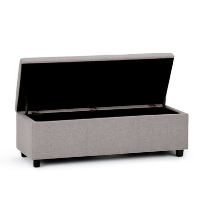 Avalon - Storage Ottoman Bench - Cloud Gray
