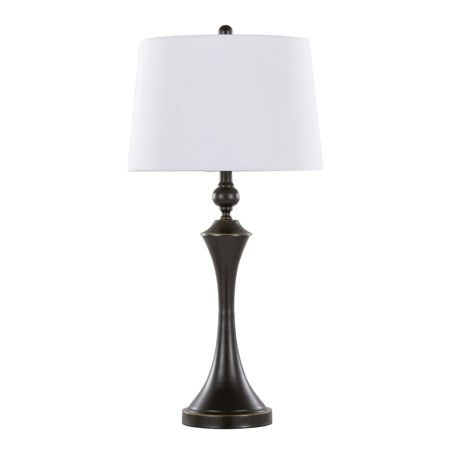 Flint - Contemporary Table Lamp Built In USB Port (Set of 2) - Oil Rubbed Bronze - White