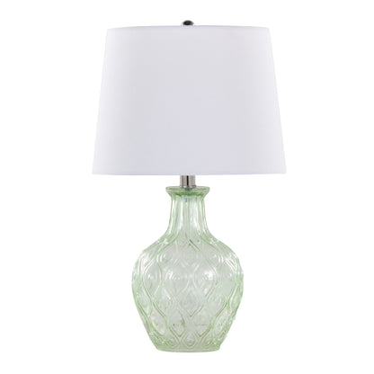 Gloria - Round Contemporary Lamp (Set of 2) - Clear Recycled Spanish / Chrome / White